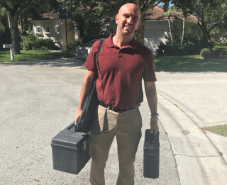 Brad Fishbein inspecting HVAC system